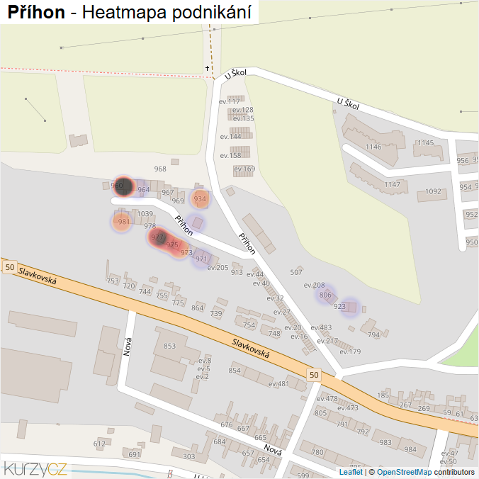 Mapa Příhon - Firmy v ulici.