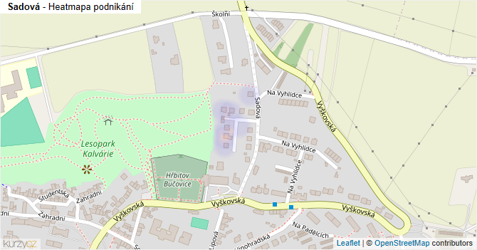 Sadová - mapa podnikání