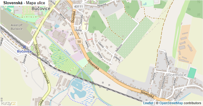 Slovenská - mapa ulice