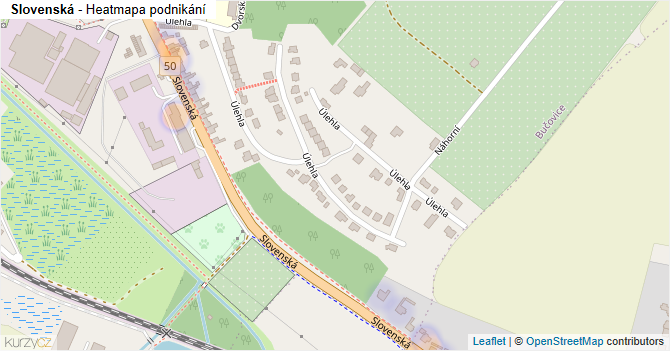 Slovenská - mapa podnikání