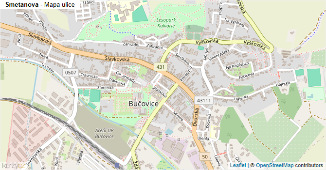 Smetanova - mapa ulice