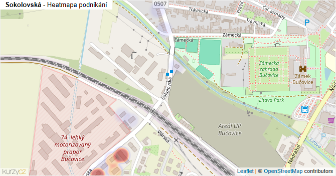 Sokolovská - mapa podnikání