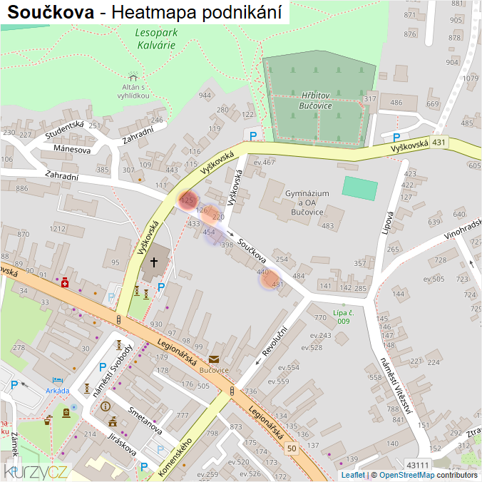 Mapa Součkova - Firmy v ulici.