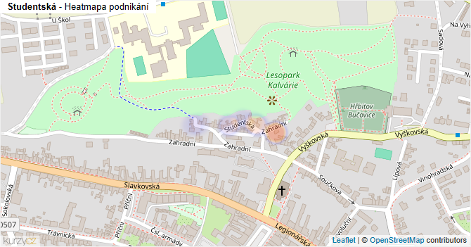 Studentská - mapa podnikání