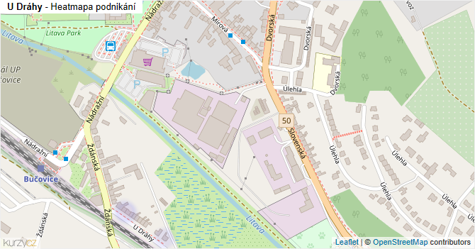 U Dráhy - mapa podnikání