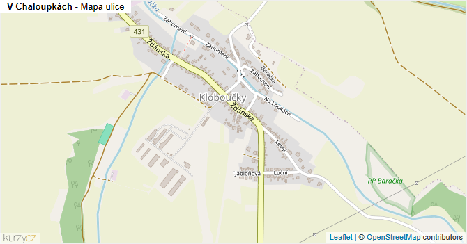 V Chaloupkách - mapa ulice