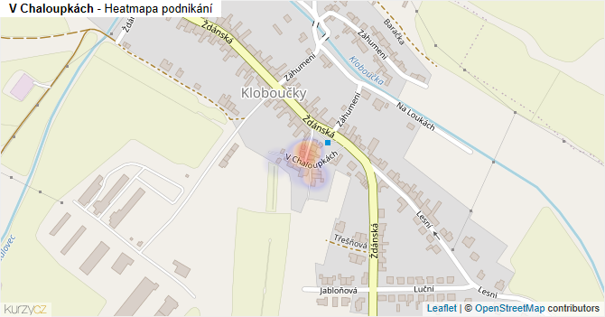 V Chaloupkách - mapa podnikání