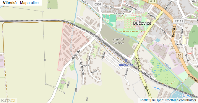 Vlárská - mapa ulice