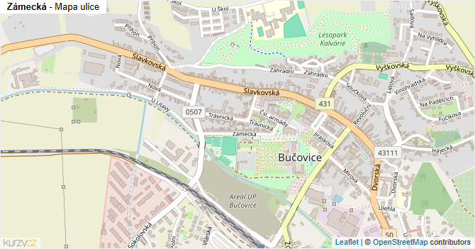 Zámecká - mapa ulice