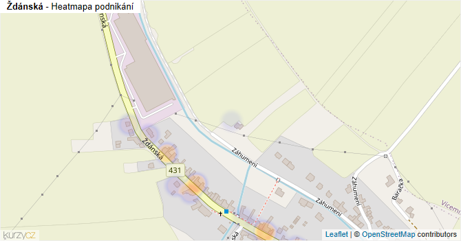 Ždánská - mapa podnikání