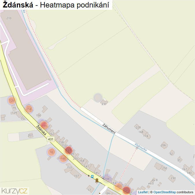 Mapa Ždánská - Firmy v ulici.