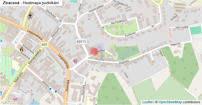 Ztracená - mapa podnikání
