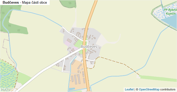 Budčeves - mapa části obce