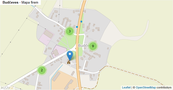 Budčeves - mapa firem