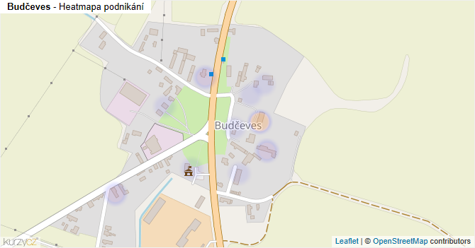 Budčeves - mapa podnikání