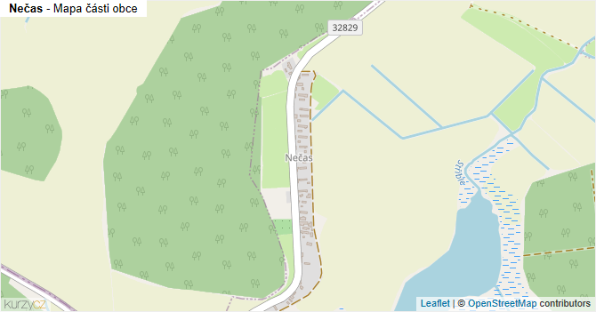 Nečas - mapa části obce