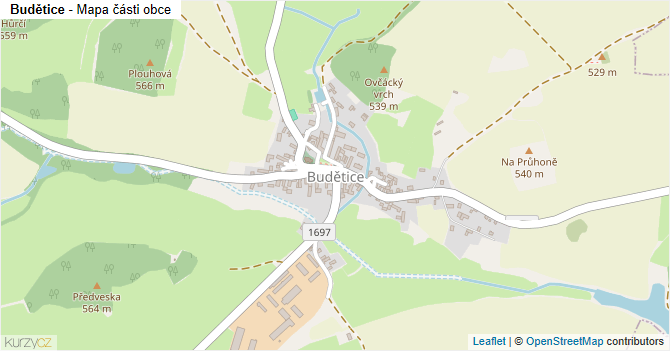 Budětice - mapa části obce