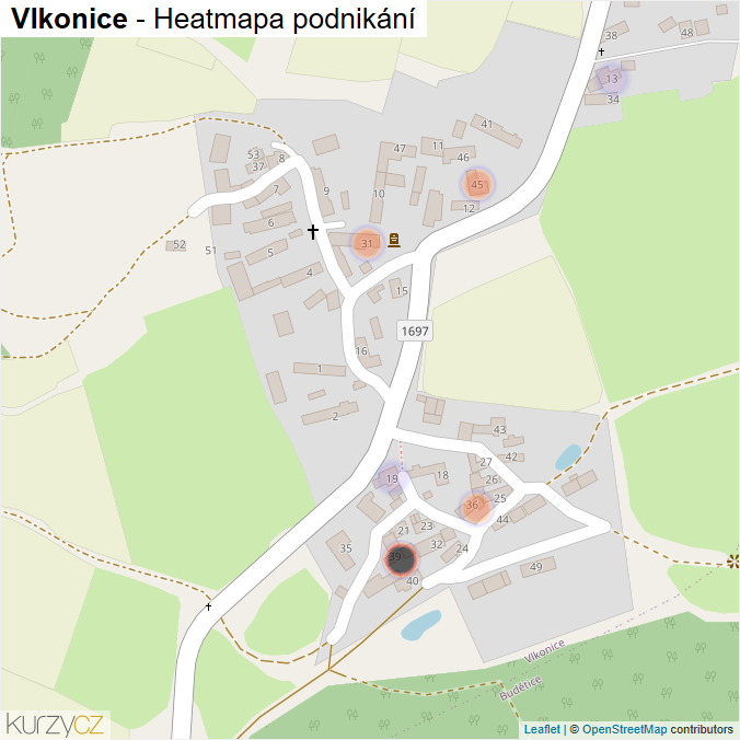 Mapa Vlkonice - Firmy v části obce.
