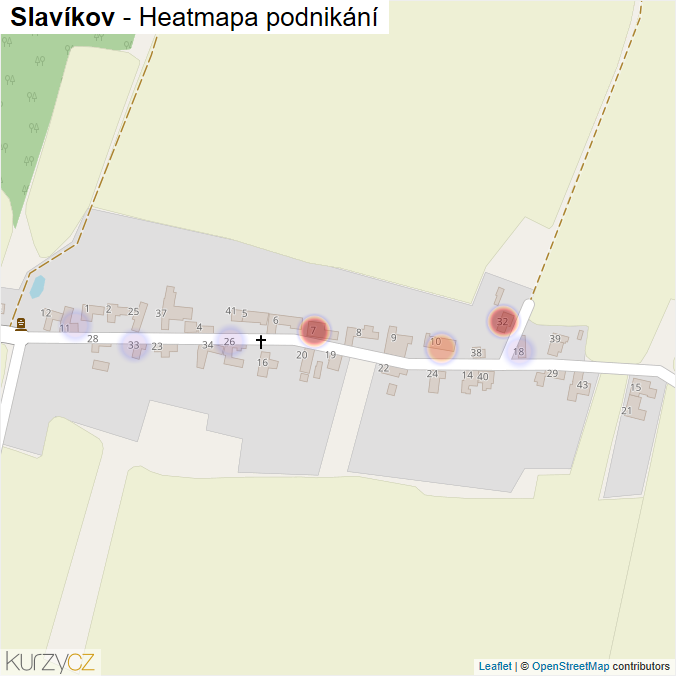 Mapa Slavíkov - Firmy v části obce.