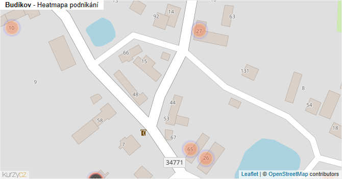 Budíkov - mapa podnikání