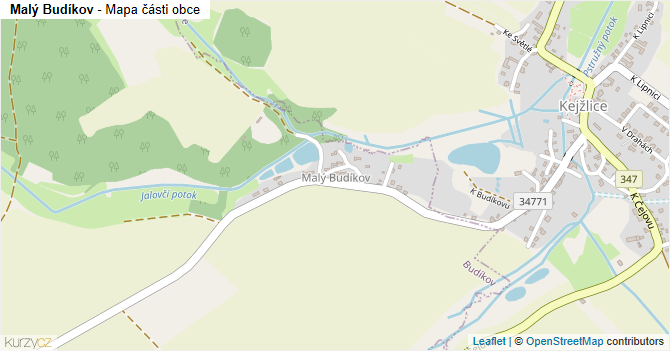 Malý Budíkov - mapa části obce