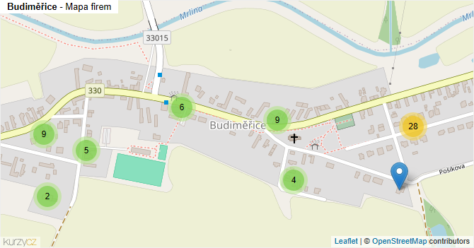 Budiměřice - mapa firem