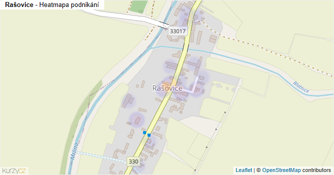 Rašovice - mapa podnikání