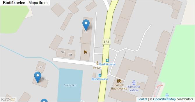 Budíškovice - mapa firem
