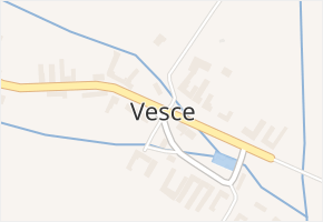 Vesce v obci Budíškovice - mapa části obce