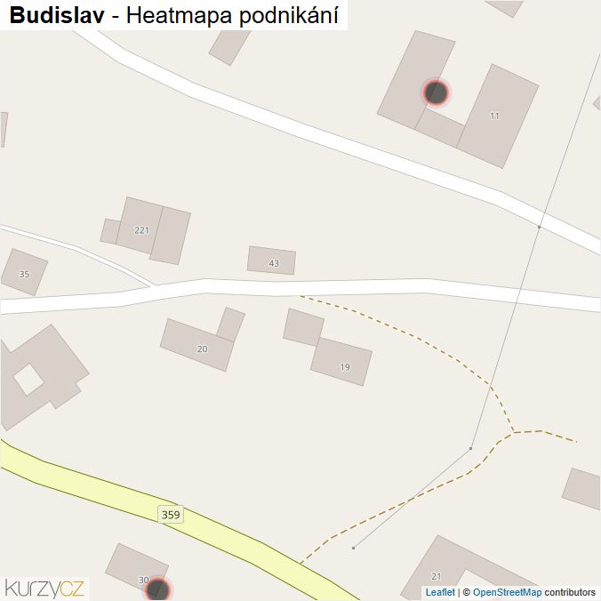 Mapa Budislav - Firmy v obci.