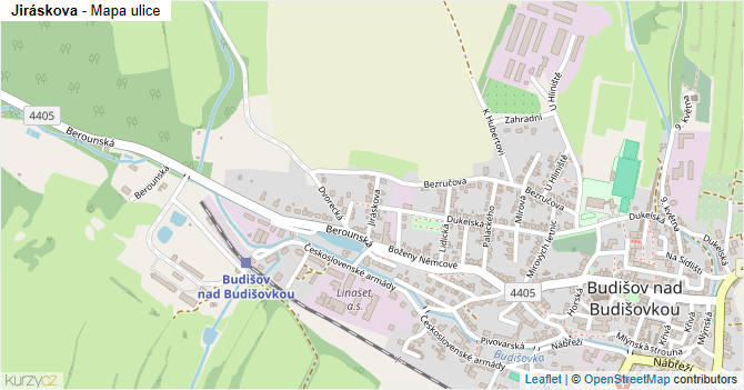 Jiráskova - mapa ulice