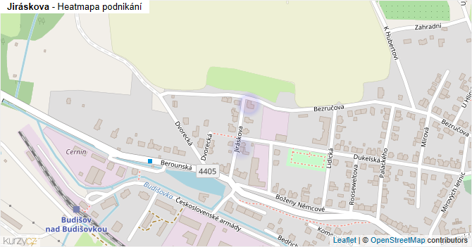 Jiráskova - mapa podnikání