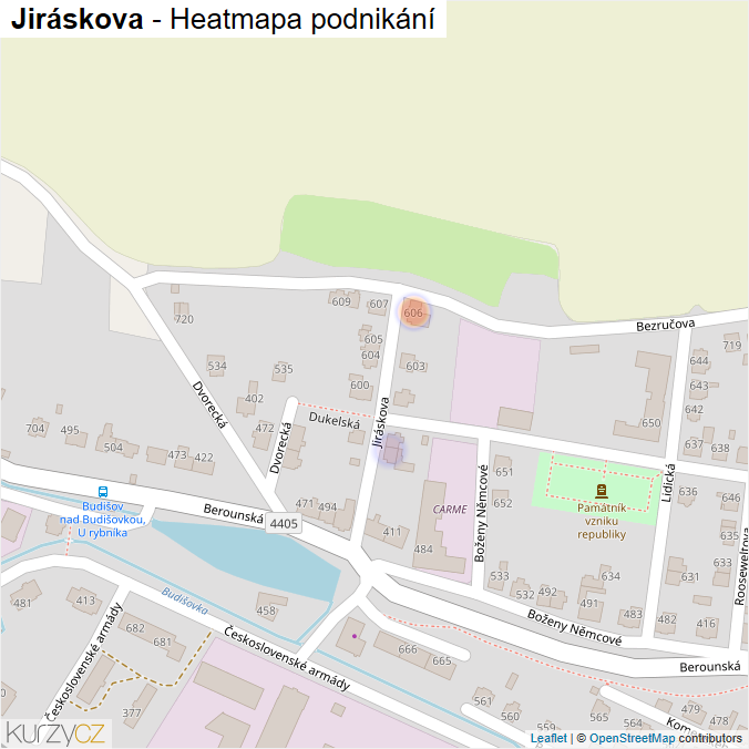 Mapa Jiráskova - Firmy v ulici.