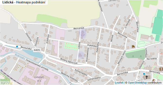 Lidická - mapa podnikání