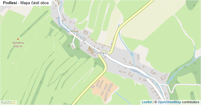 Podlesí - mapa části obce