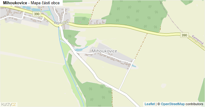 Mihoukovice - mapa části obce