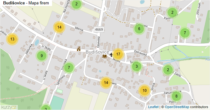 Budišovice - mapa firem