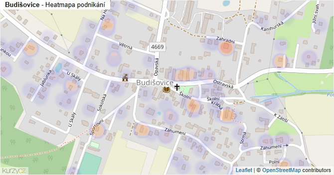 Budišovice - mapa podnikání