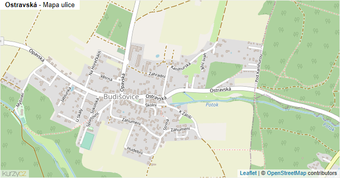 Ostravská - mapa ulice