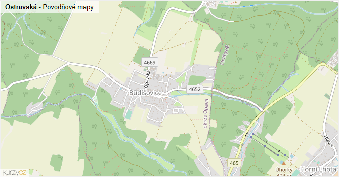 Ostravská - záplavové mapy stoleté vody