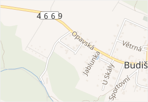 Pod Jablunkou v obci Budišovice - mapa ulice