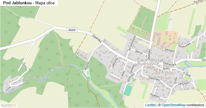 Pod Jablunkou - mapa ulice