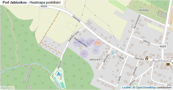 Pod Jablunkou - mapa podnikání
