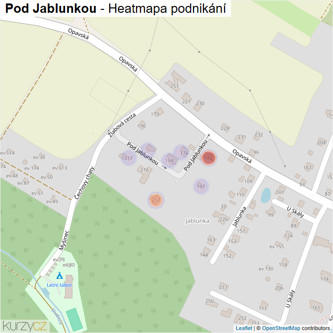 Mapa Pod Jablunkou - Firmy v ulici.