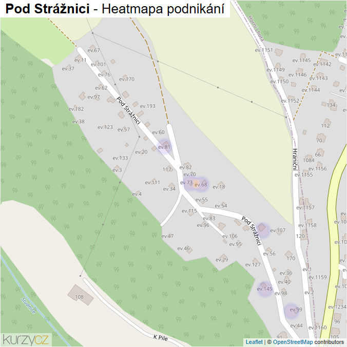 Mapa Pod Strážnici - Firmy v ulici.