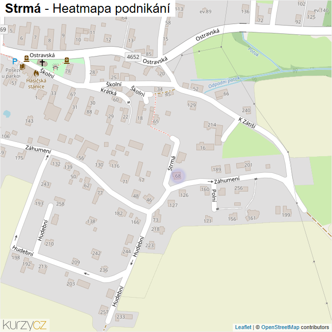 Mapa Strmá - Firmy v ulici.