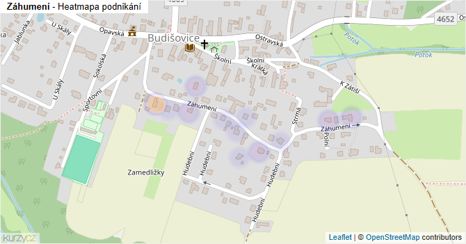 Záhumení - mapa podnikání