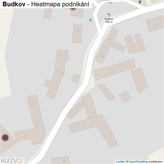 Mapa Budkov - Firmy v obci.