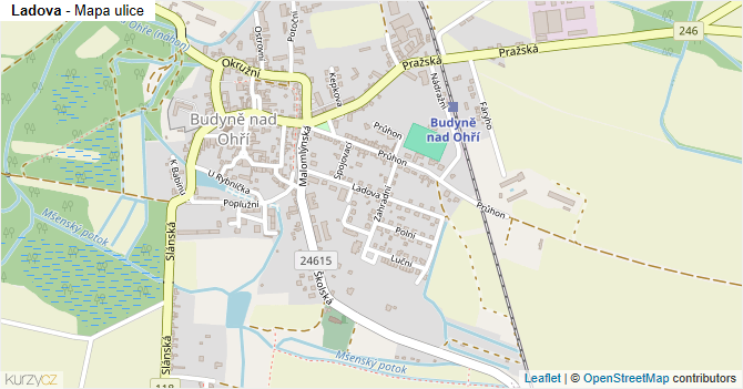Ladova - mapa ulice