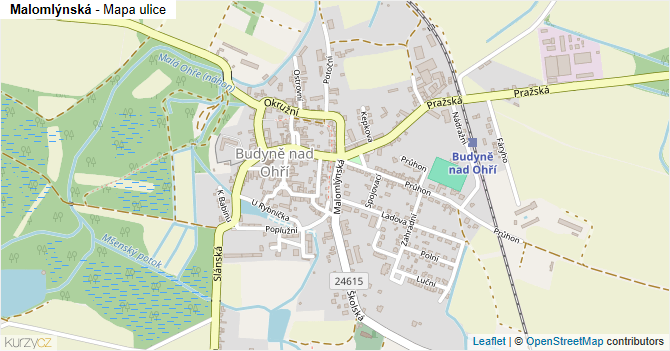 Malomlýnská - mapa ulice